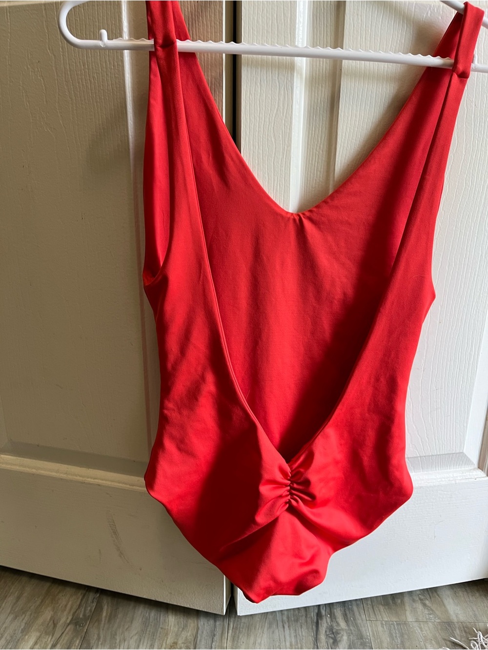 Classic Red One-Piece Swimsuit with Twist Detail